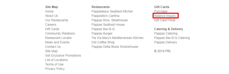 Check Pappas Restaurants Gift Card Balance