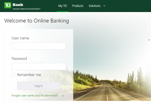 td bank online log