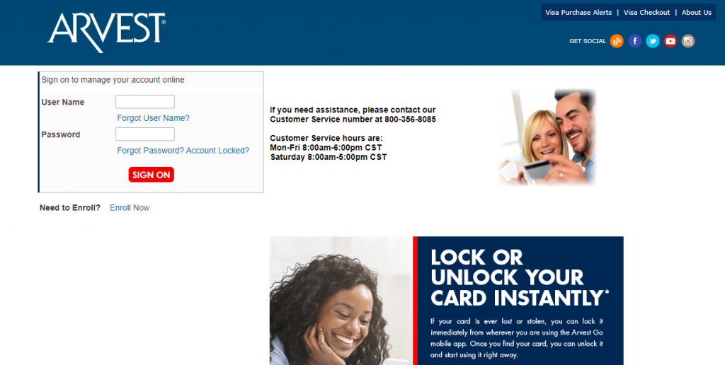 Manage your Arvest Bank Credit Card Account