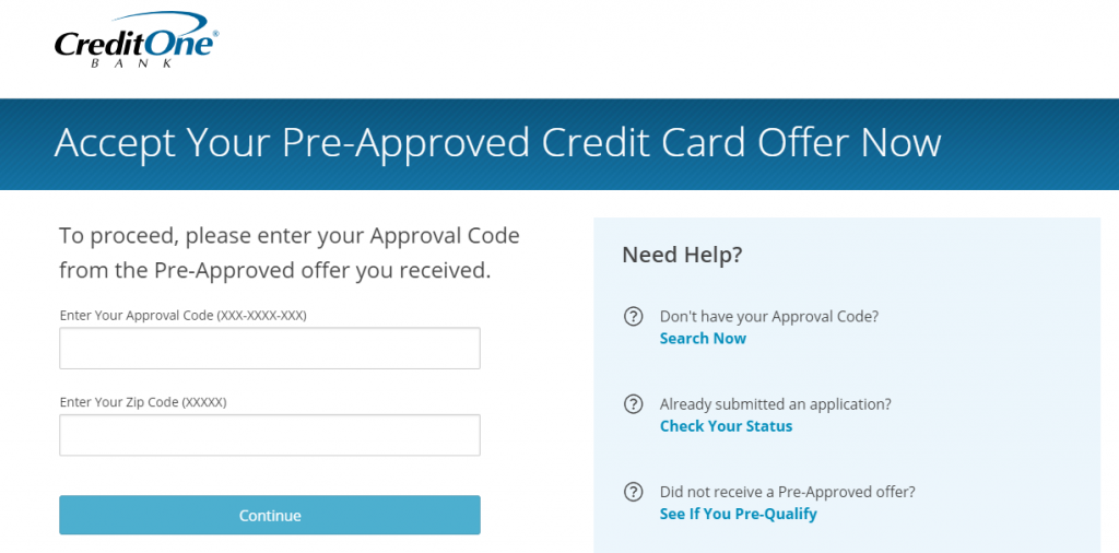 apply for credit one credit card online