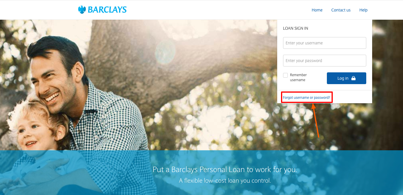 barclays personal loan forgot password page